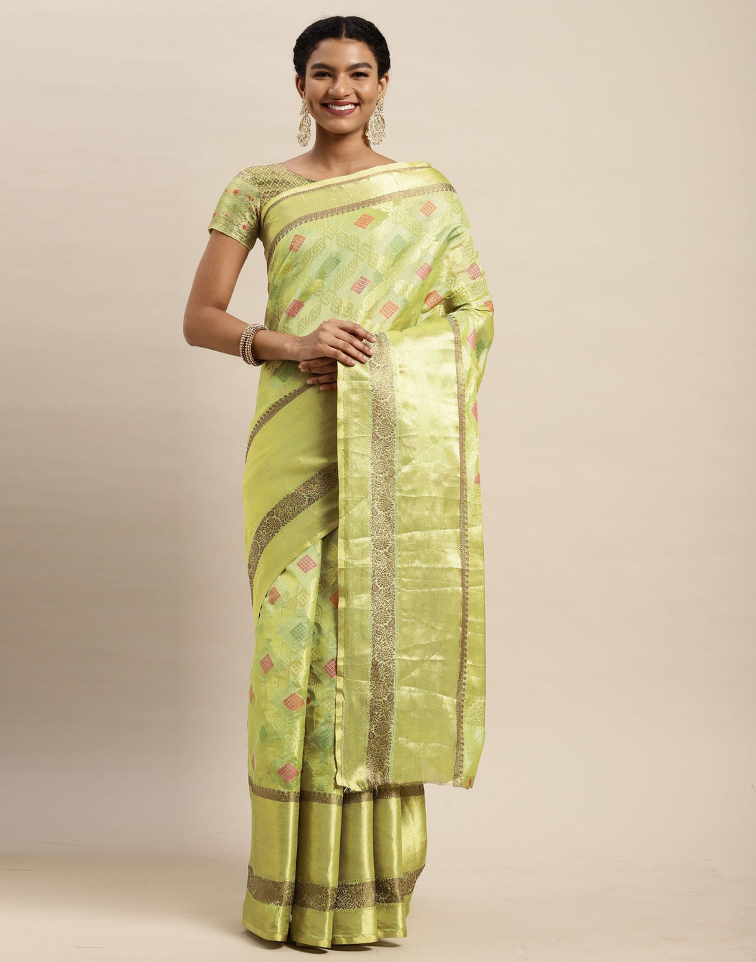Pista Green Organza Saree