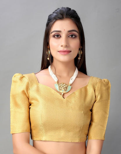 Red And Golden Chiffon Saree