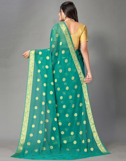 Rama Green Chiffon Saree