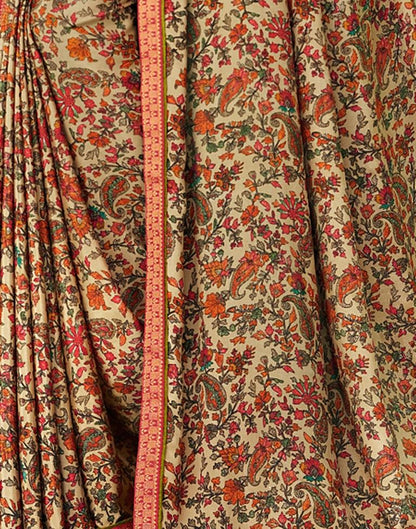 Beige Silk Saree