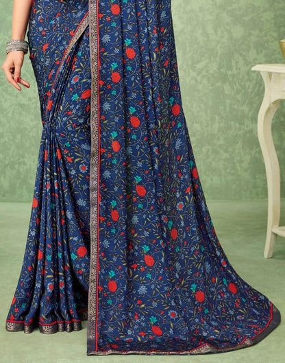 Navy Blue Silk Saree