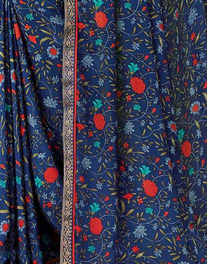 Navy Blue Silk Saree