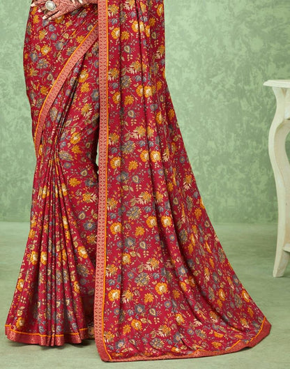 Maroon Silk Saree