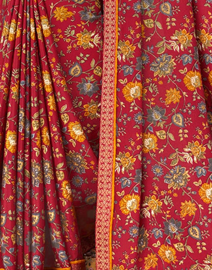 Maroon Silk Saree