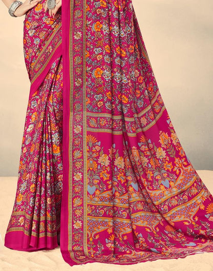 Dark Pink Silk Saree