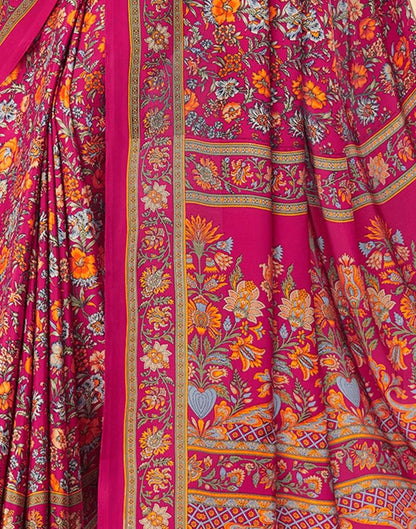 Dark Pink Silk Saree