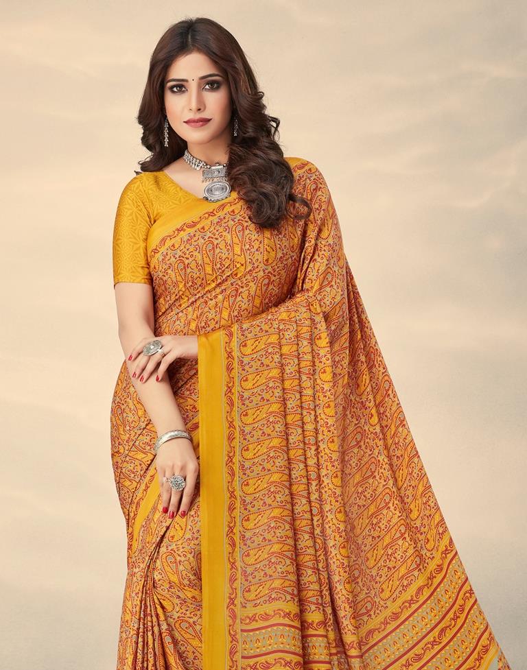 Turmeric Yellow Silk Saree