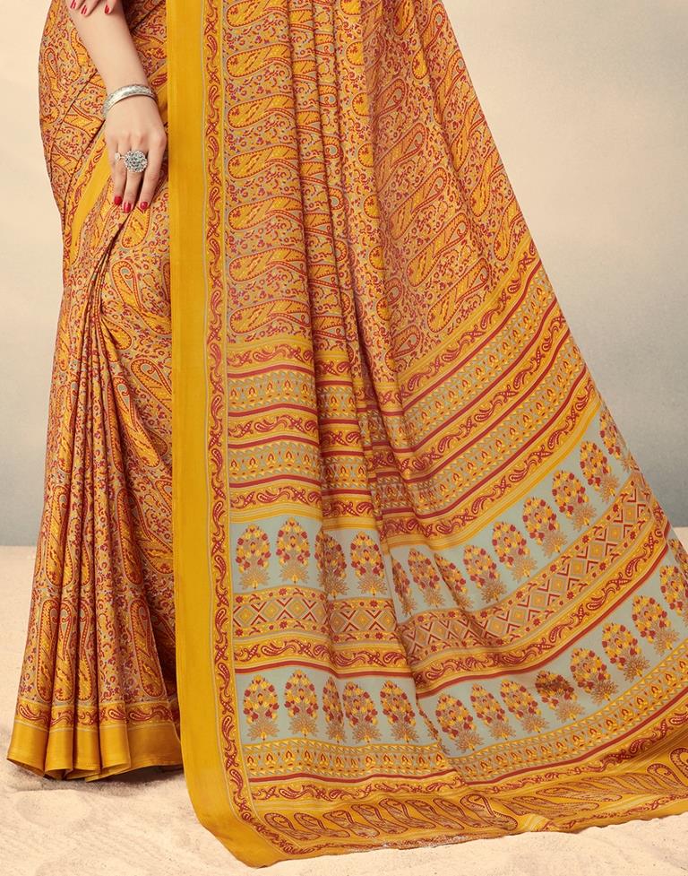 Turmeric Yellow Silk Saree
