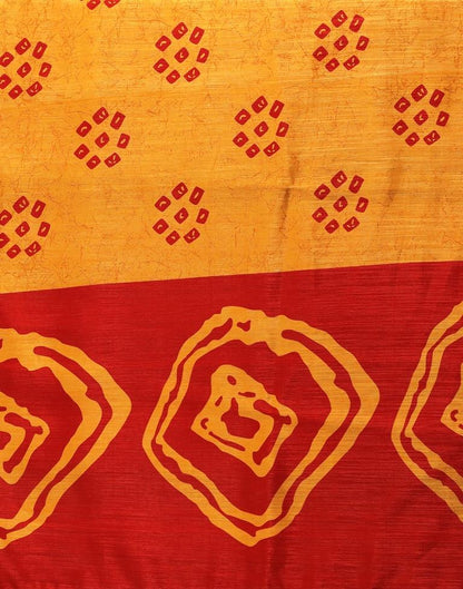 Turmeric Yellow Bandhani Cotton Saree