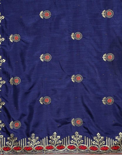 Navy Blue Embroidery Saree