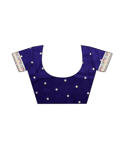 Navy Blue Silk Blend Saree