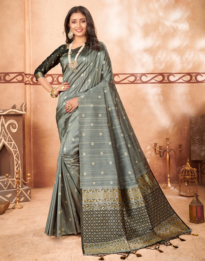 Grey Silk Saree