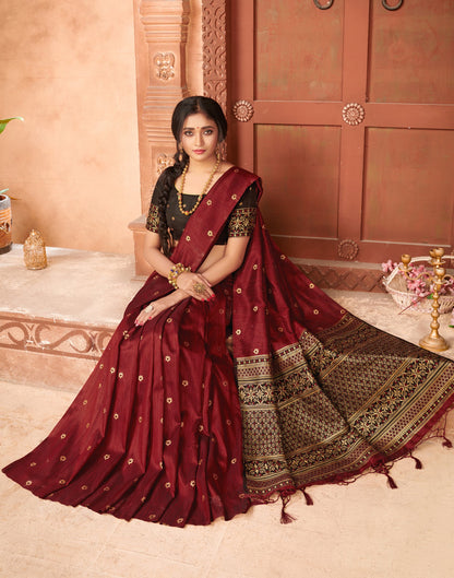 Maroon Silk Saree