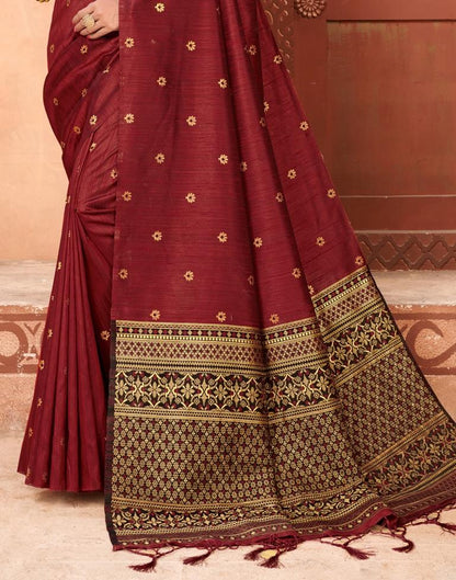 Maroon Silk Saree
