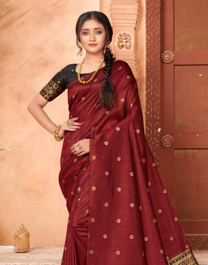 Maroon Silk Saree