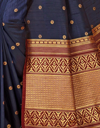 Navy Blue Silk Saree