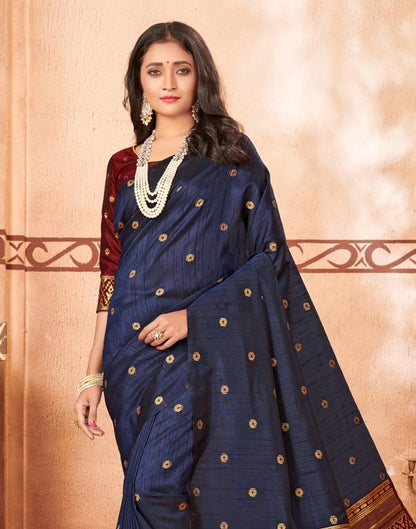 Navy Blue Silk Saree