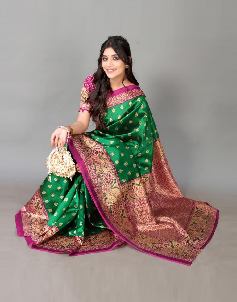 Beige Pure Kora Silk Net Banarasi Handloom Saree - Tilfi