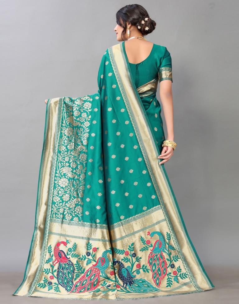 Rama Green Silk Saree