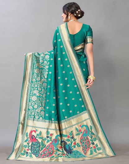 Rama Green Silk Saree
