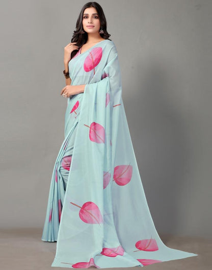 Light Blue Silk Saree