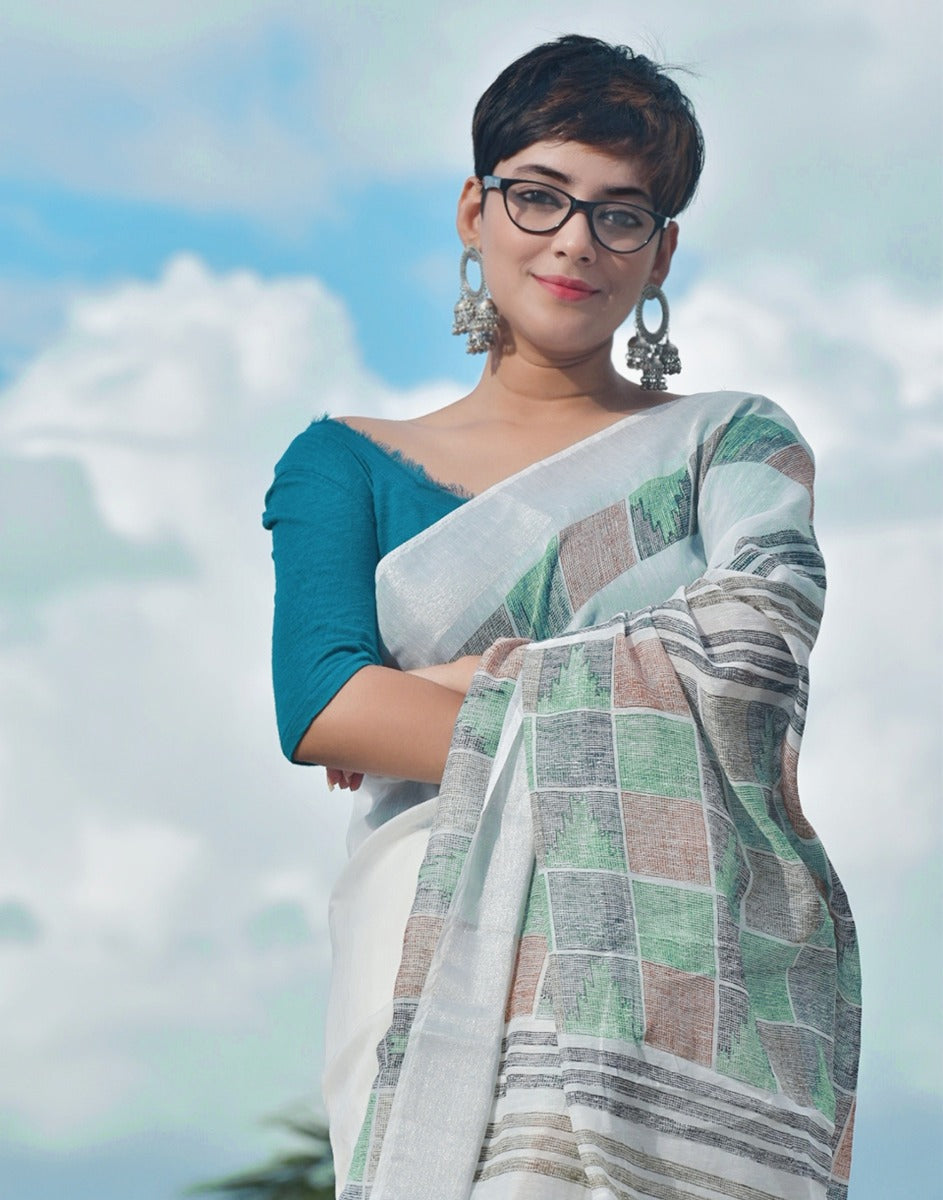 White Cotton Saree