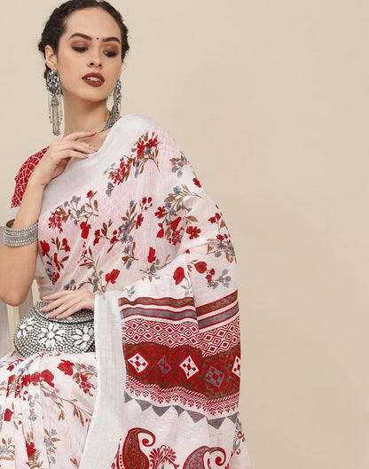 White Cotton Saree