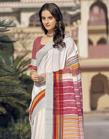 White Cotton Saree