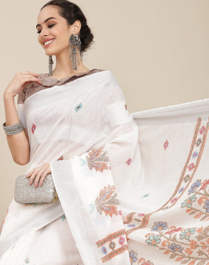 White Cotton Saree