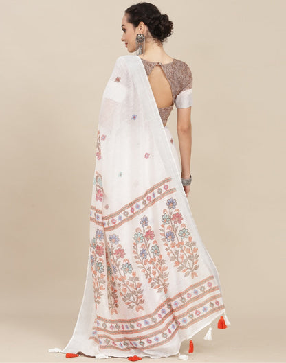 White Cotton Saree