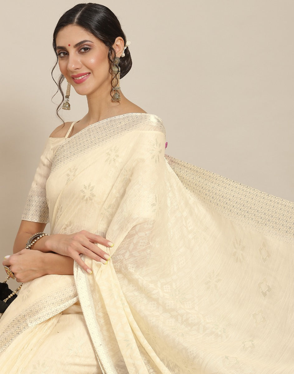 Beige Brasso Saree