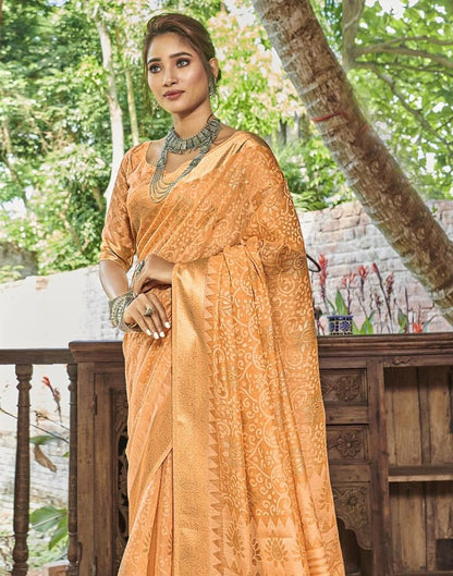 Light Orange Brasso Saree