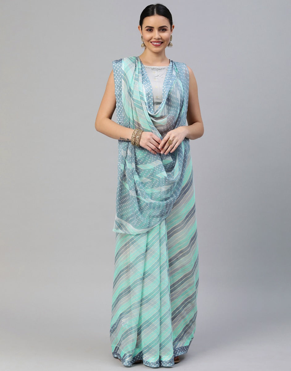 Light Blue Georgette Saree