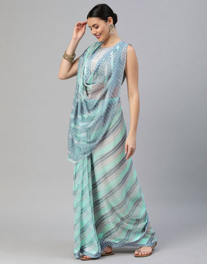 Light Blue Georgette Saree