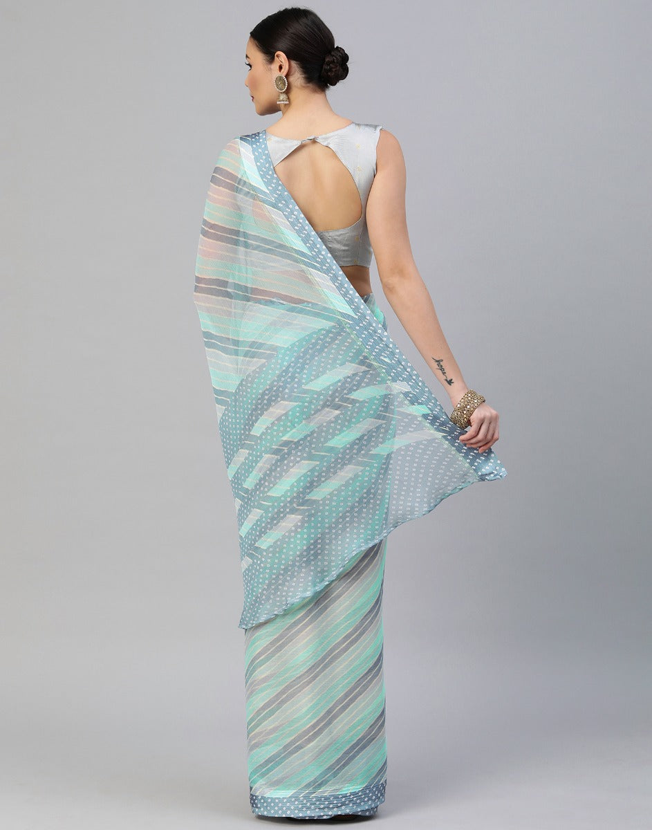 Light Blue Georgette Saree