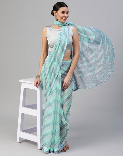 Light Blue Georgette Saree