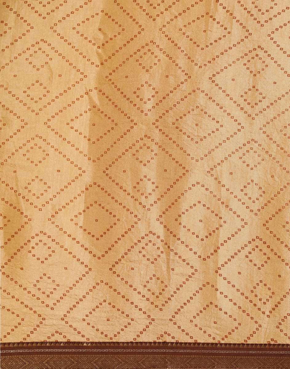 Beige Silk Saree