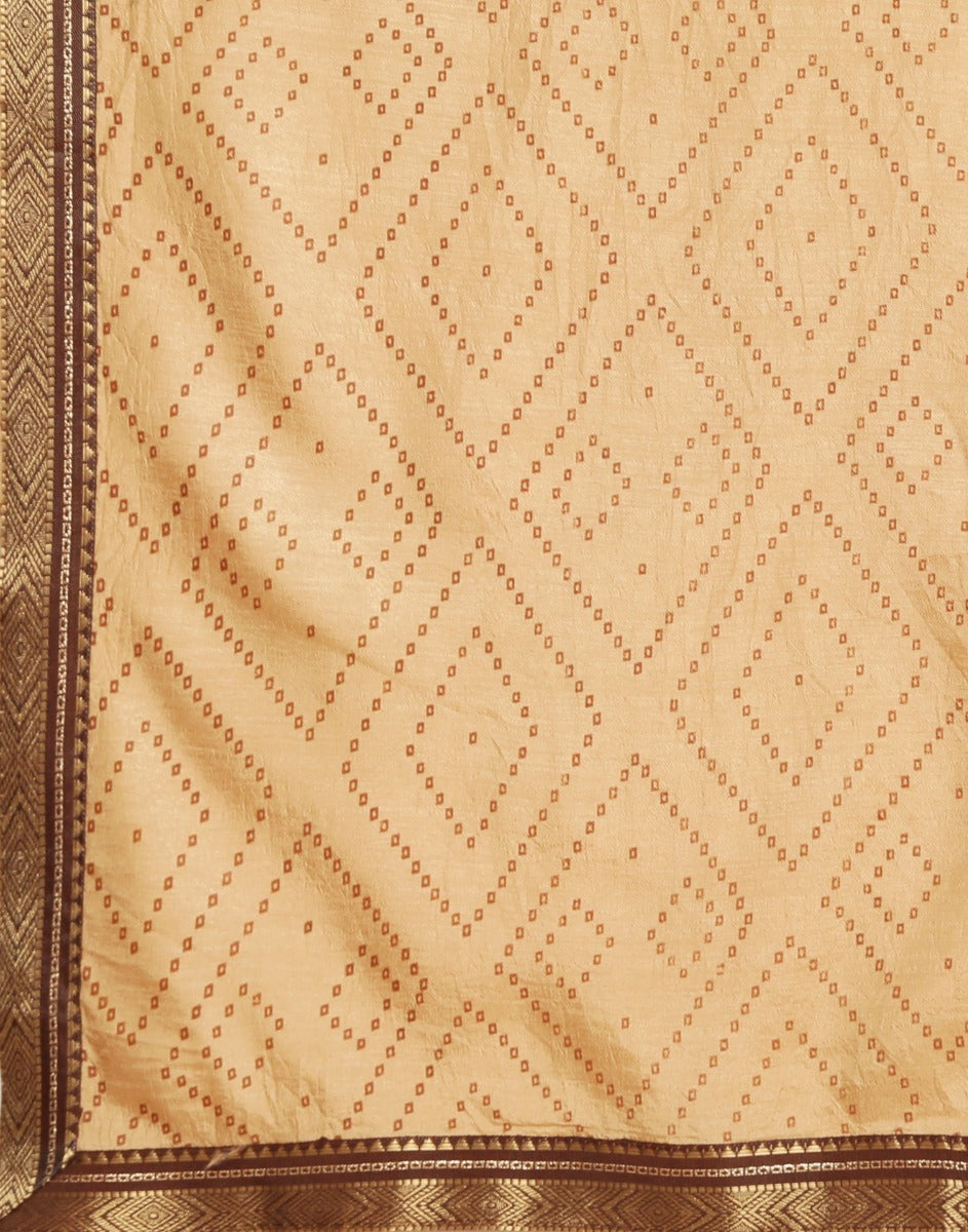 Beige Silk Saree