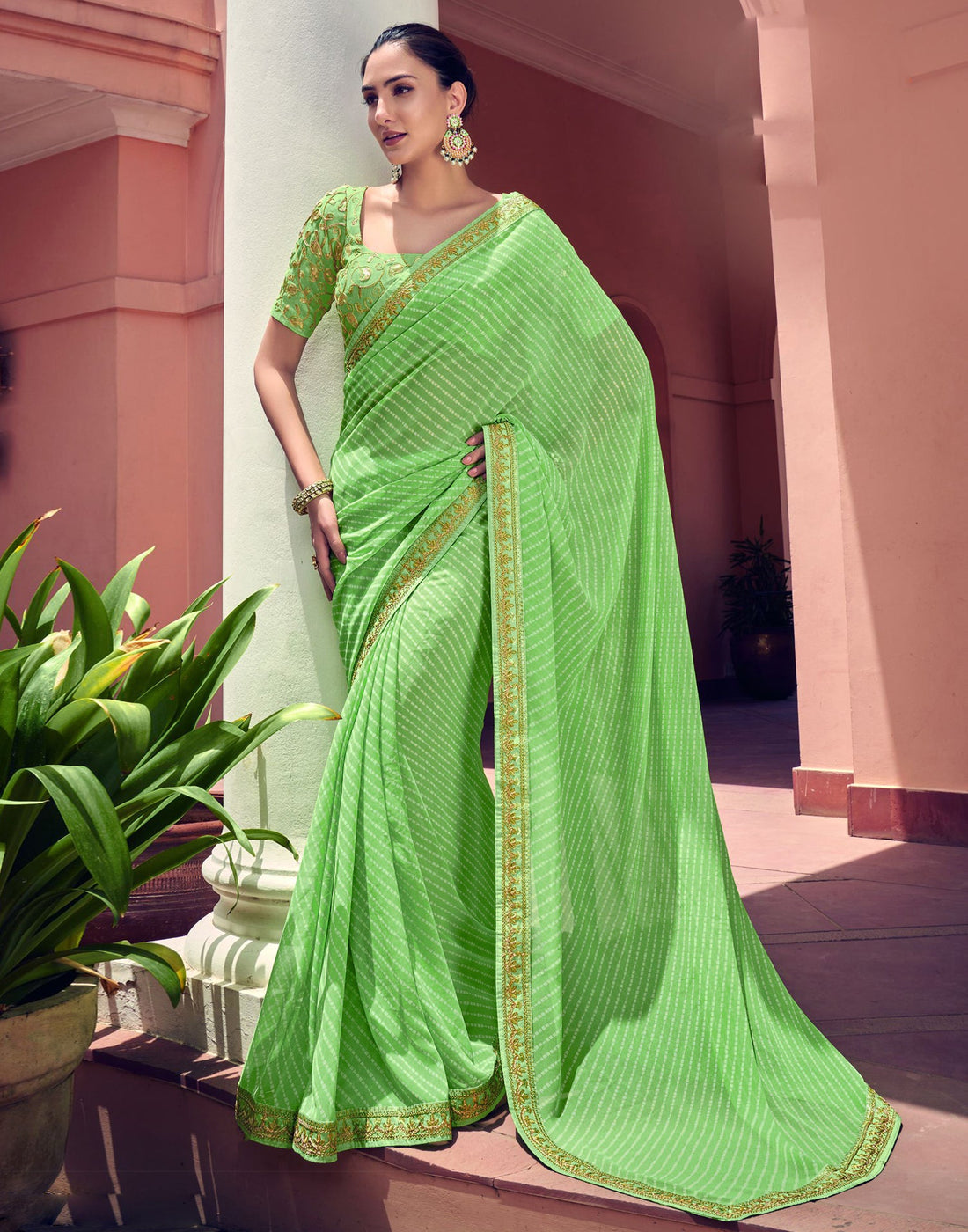 Light Green Georgette Saree