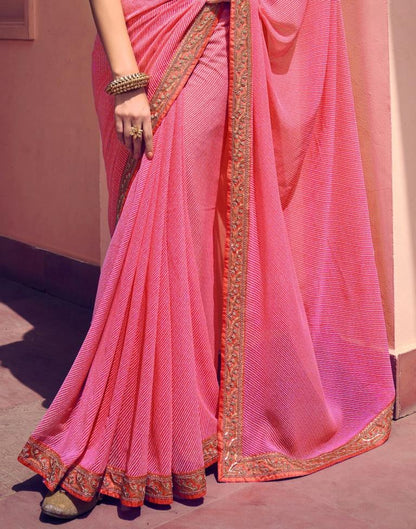 Light Pink Georgette Saree