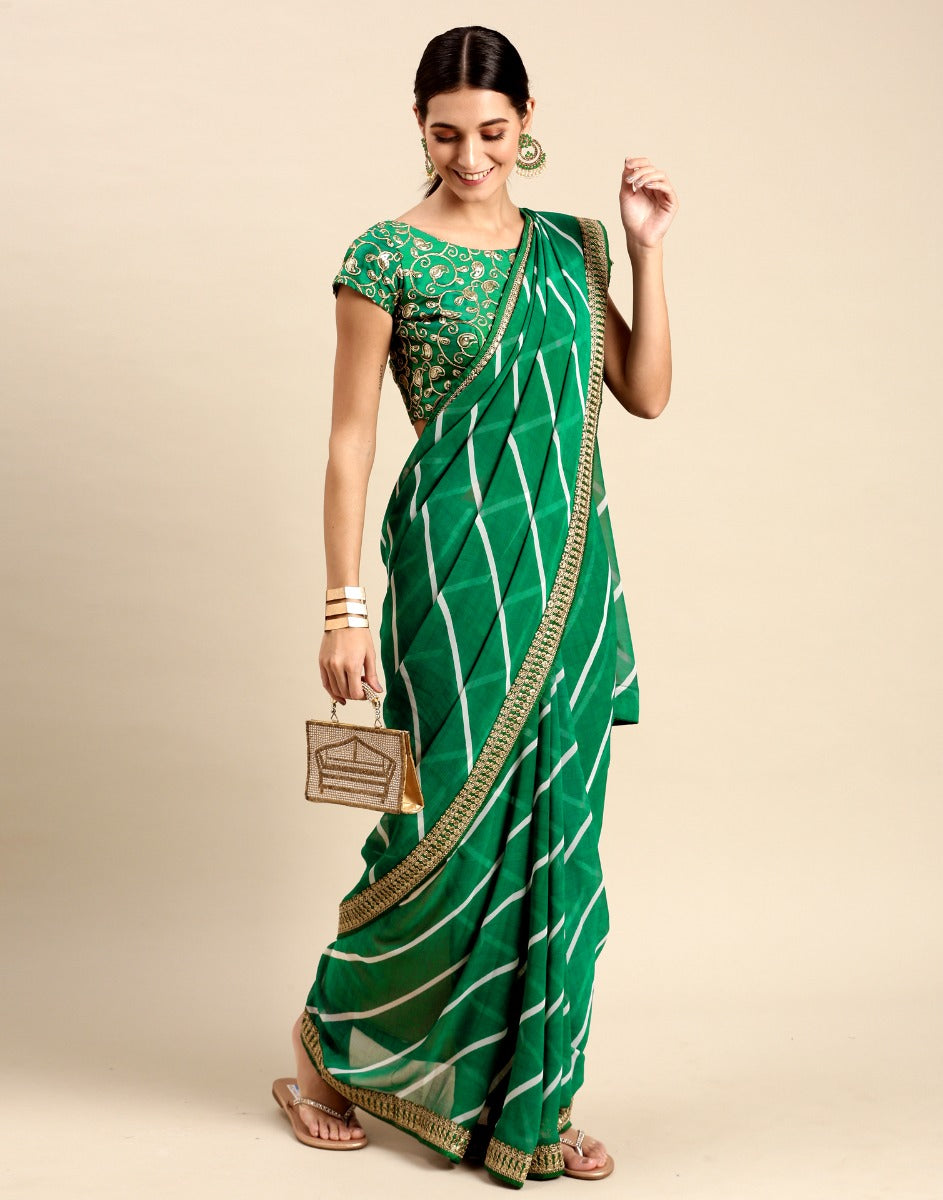 Green Georgette Saree