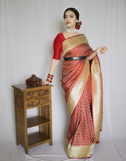 Red Banarasi Silk Saree