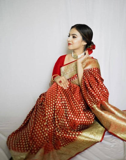 Red Banarasi Silk Saree