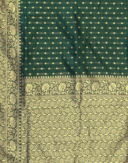 Bottle Green Banarasi Silk Saree
