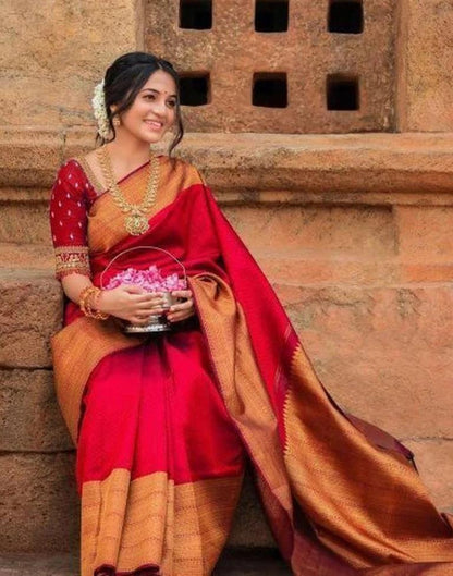 Red Banarasi Silk Saree