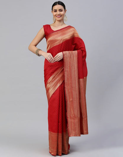 Red Banarasi Silk Saree