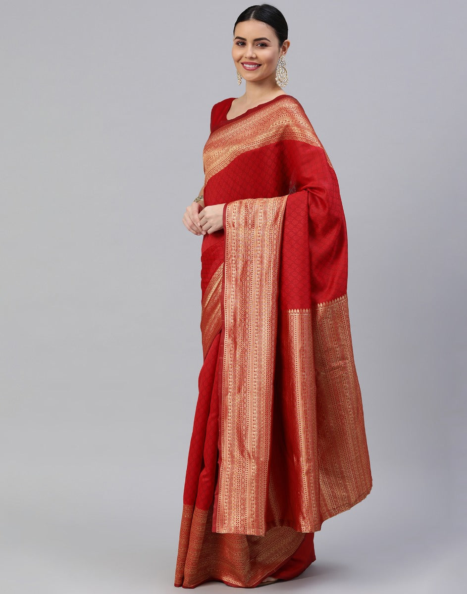Red Banarasi Silk Saree
