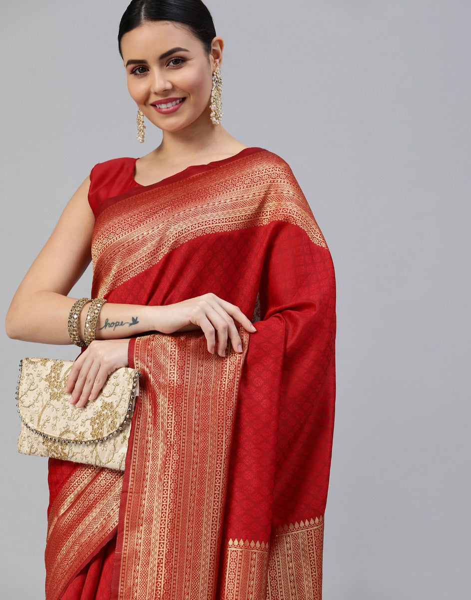 Red Banarasi Silk Saree