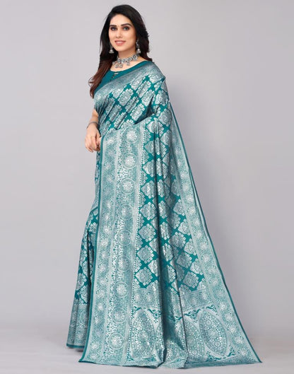 Rama Green Banarasi Silk Saree