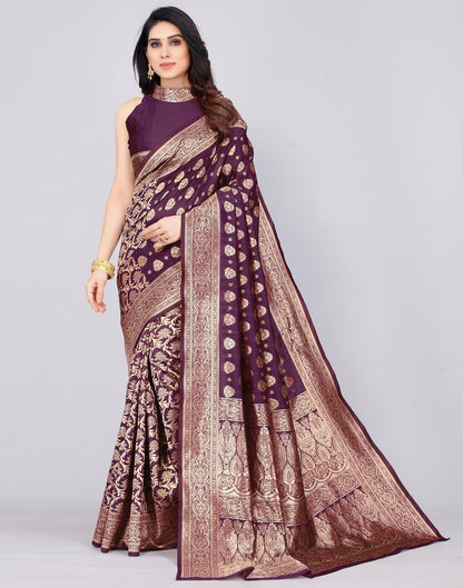 Purple Banarasi Silk Saree